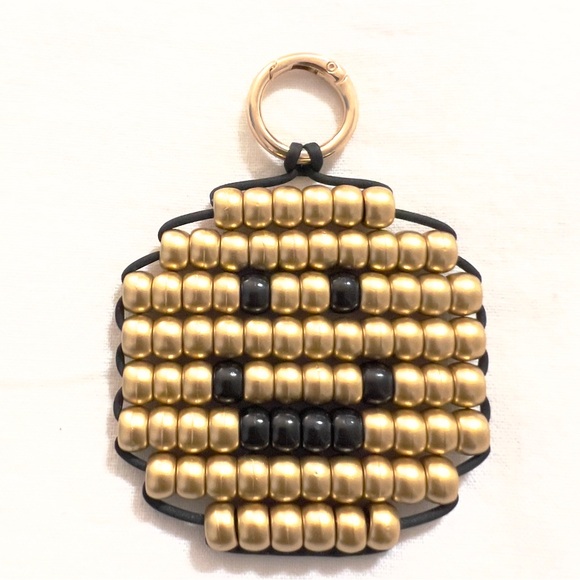 Handmade Pony Bead Smiley Face Keychain Bag Charm | - Picture 8 of 8